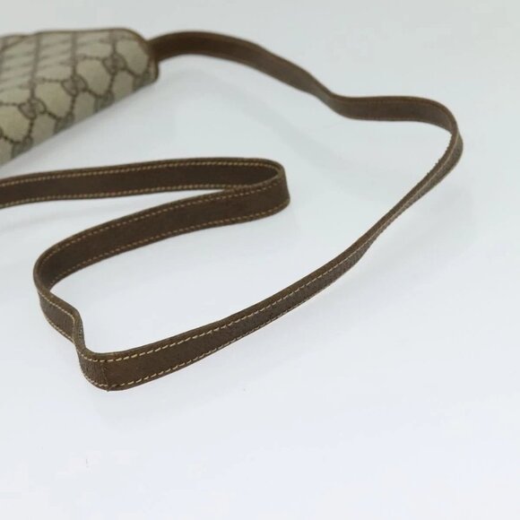 GUCCI GG Supreme Web Sherry Line Shoulder Bag PVC Beige Gold Auth - Picture 8 of 16